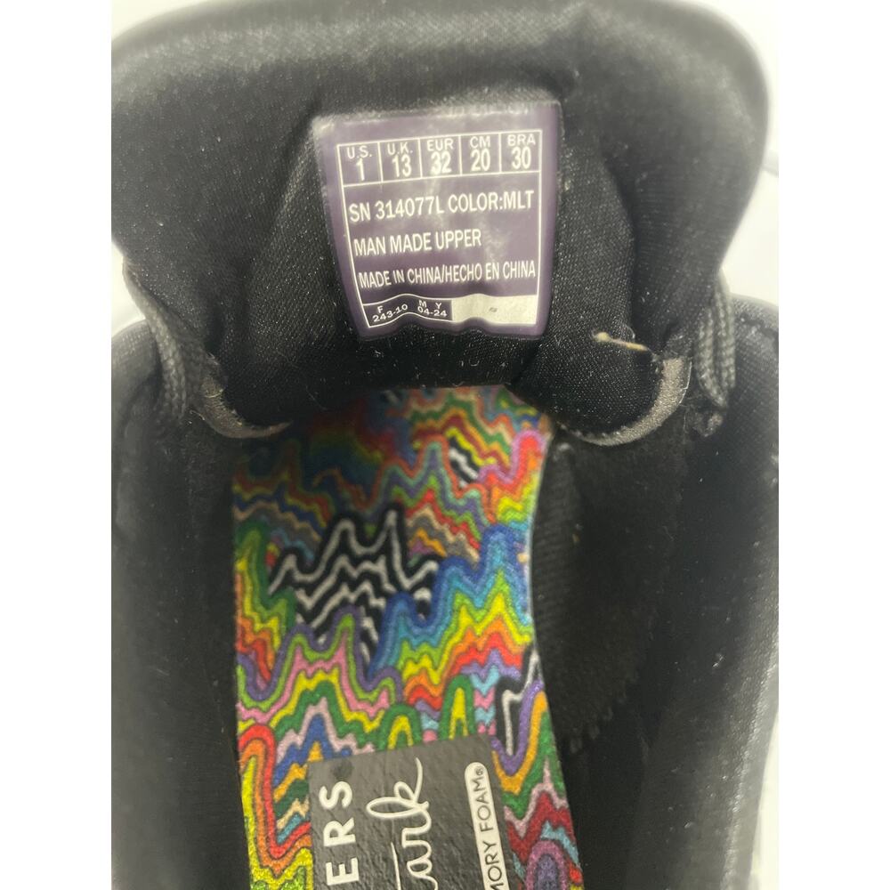 Skechers Sneakers Jen Stark Kids Size 1 Psychedelic Rainbow Art Shoes Swirl Shoe - Picture 13 of 13